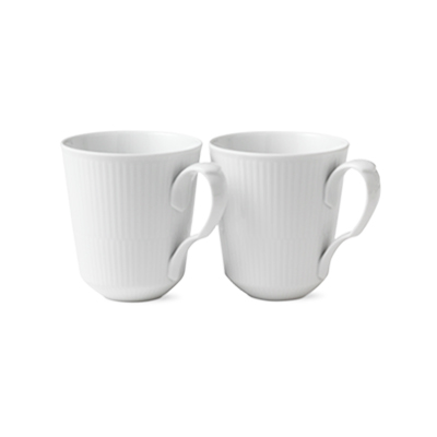 ホワイトフルーテッド マグ L ペア 380ml|ロイヤル コペンハーゲン