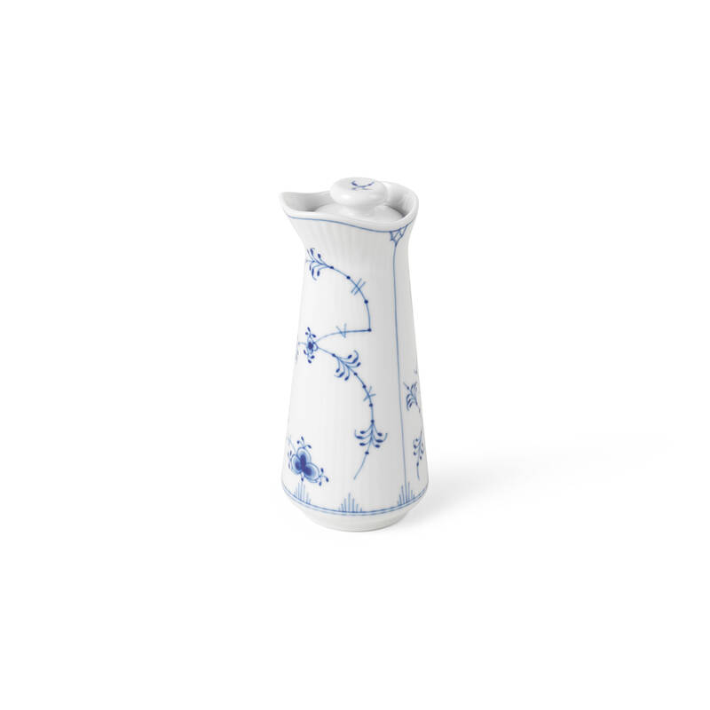 ブルーフルーテッド プレイン オイル&ビネガーボトル|ロイヤル
