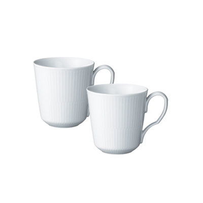 ホワイトフルーテッド マグ S ペア 280ml|ロイヤル コペンハーゲン