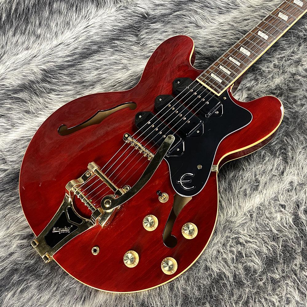 エピフォン リビエラ カスタム P93 P90×3 Epiphone Riviera Custom P93 Semi-Hollow Electric Guitar - Wine Red