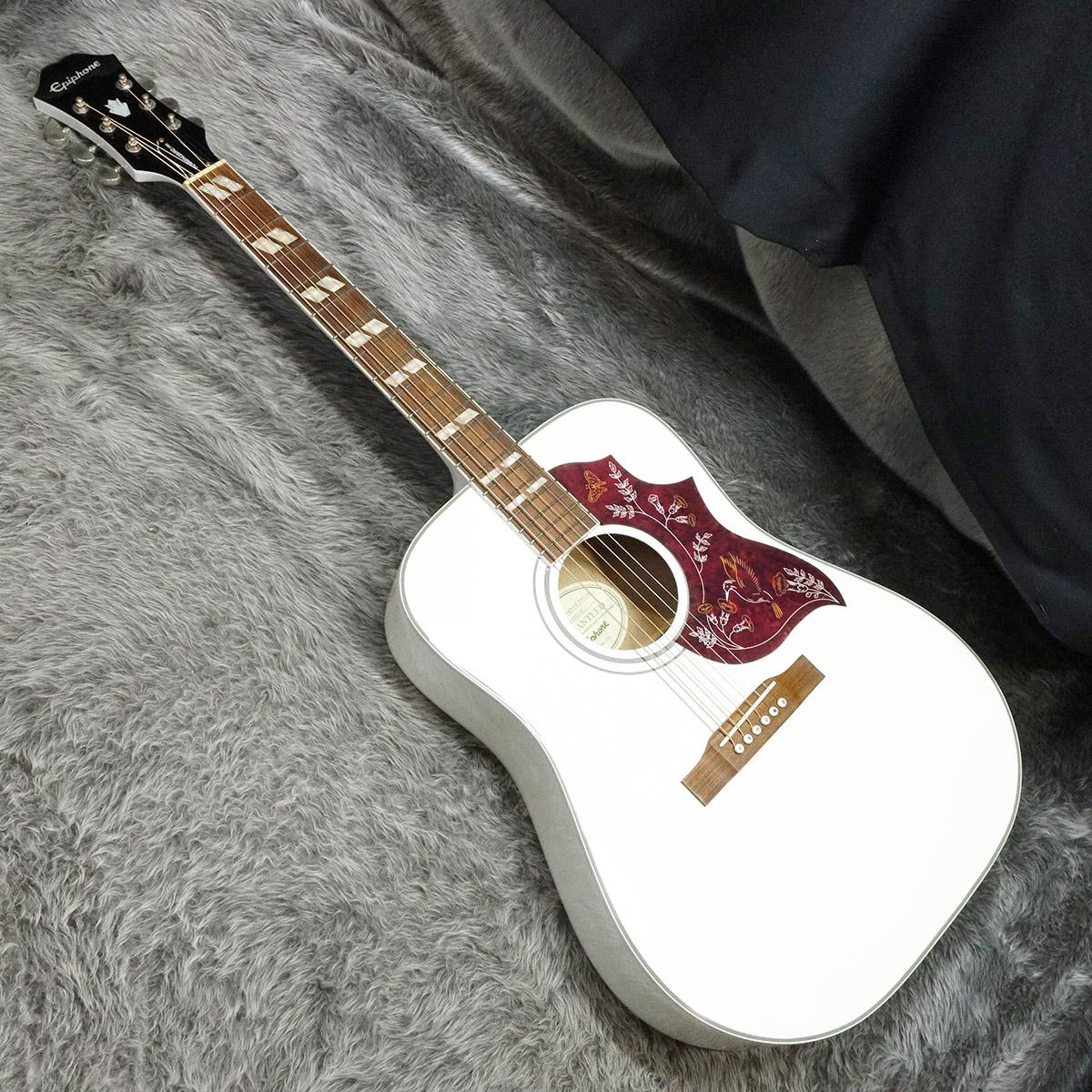 epiphone hummingbird white ハードケース付き未使用難有 Epiphone Hummingbird Pro - Alpine White – nafiriguitar.com