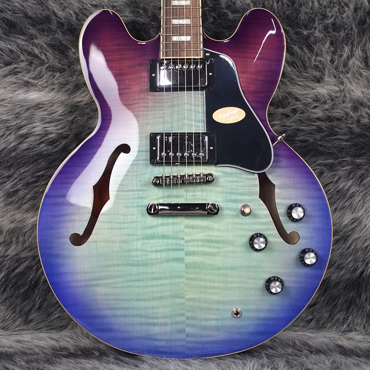 Epiphone ES-335 Blueberry Burst　エレキギター Amazon.com: Epiphone ES335 Figured Top Semi Hollowbody, Blueberry