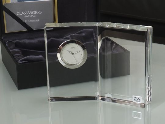 名入れ刻印時計【クリスタル記念品】ナルミ｜ディクショナリークロック