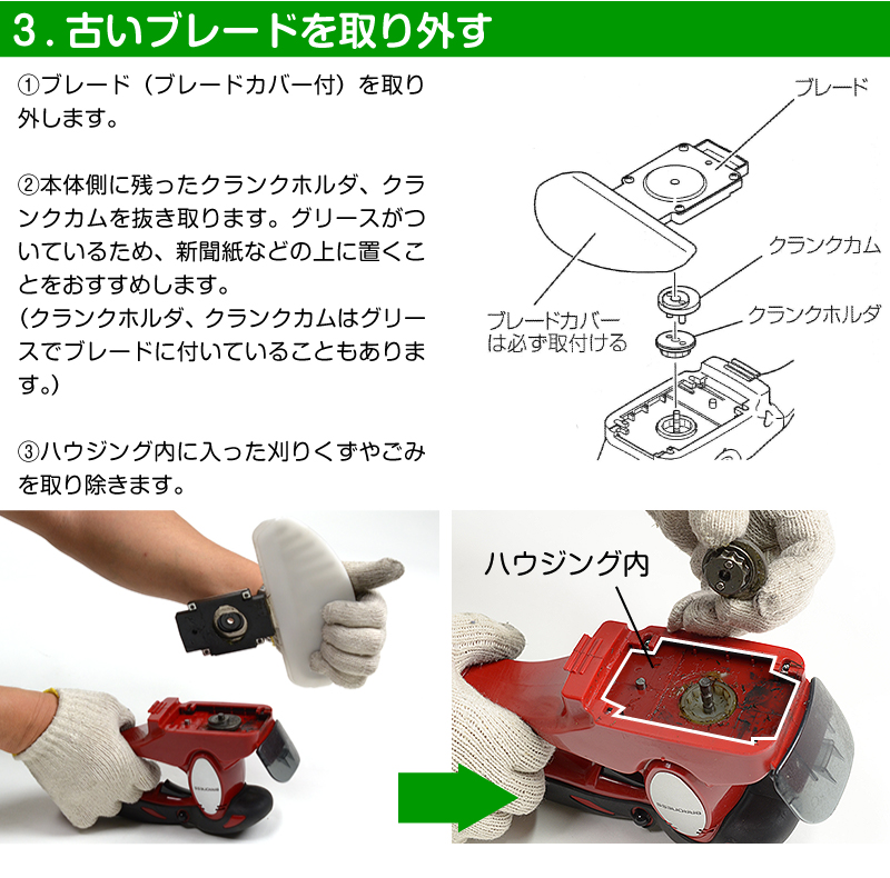 楽天市場】バロネス バリカン式芝刈り機 CL170／CLB170専用替え刃