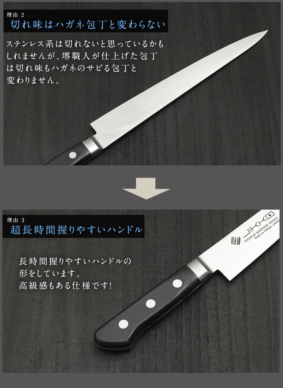 楽天市場】高級素材の銀三を使ったワンランク上の牛刀！プレミアム