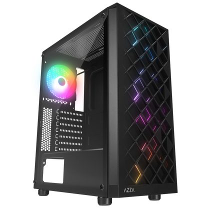Temperli Camlı LED Düğme Kontrollü Atx Mid-T Oyuncu Kasası – Rampage