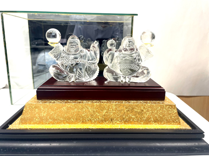 伝統工芸士 三山 作 水晶彫刻大黒天 恵比須三郎 お買取りさせて