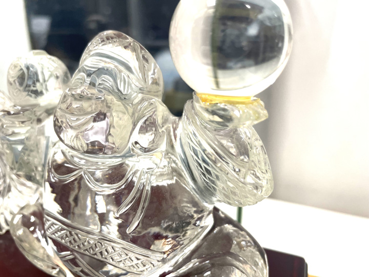 伝統工芸士 三山 作 水晶彫刻大黒天 恵比須三郎 お買取りさせて