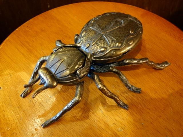 イタリア製真鍮クモ置物通販 蜘蛛灰皿 スパイダーオブジェ 昆虫置物