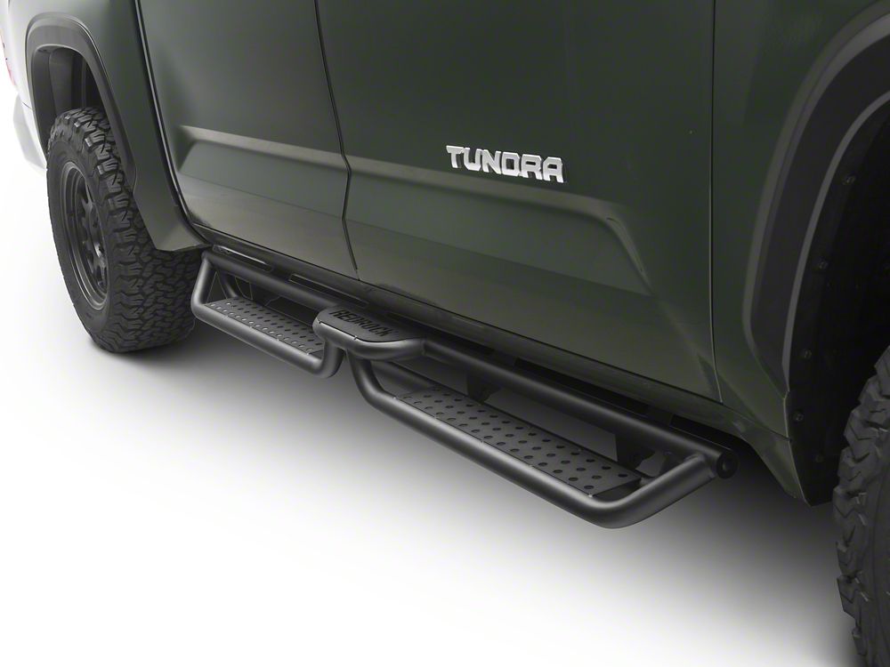 RedRock Drop Step Running Boards; Textured Black (22-25 Tundra