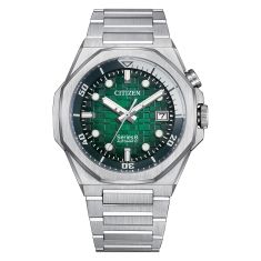 Men's Citizen Eco-Drive Zenshin Three-Hand Green Dial Super