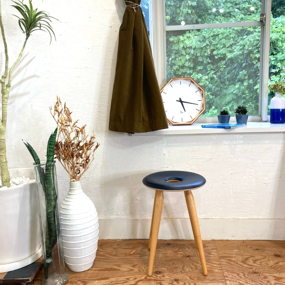 天童木工 / Tendoリングスツール 加藤徳吉 メープル無垢材 ブラック