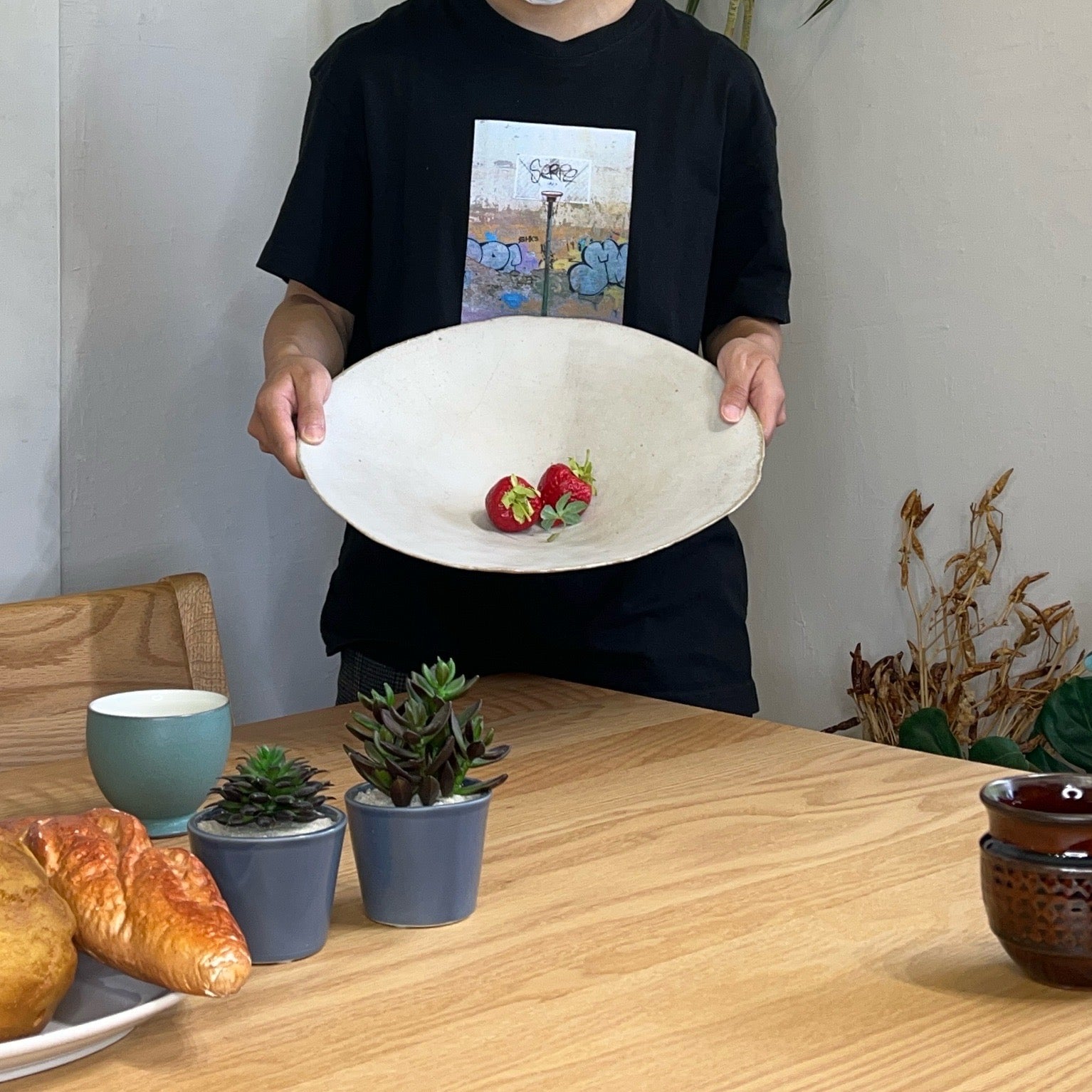 大皿 プレート 白 器 中古 作家もの 陶器 和食器