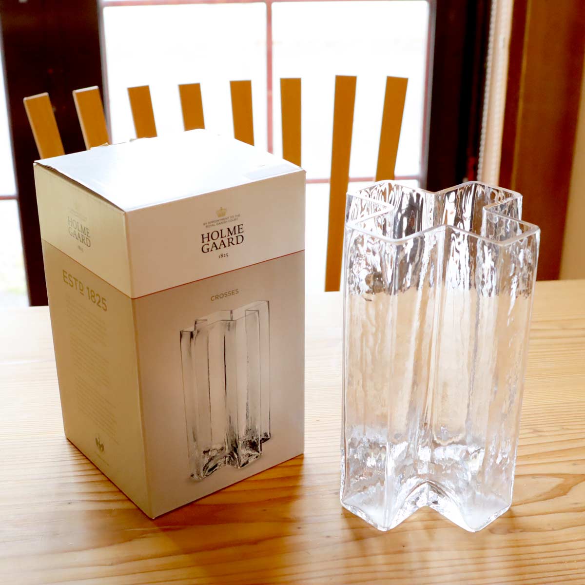 ホルムガード / Holmegaard クロスベース クリア フラワーベース 花器