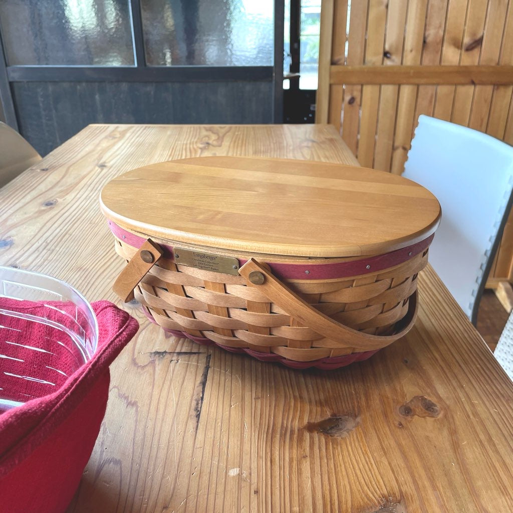 ロンガバーガー / Longaberger バスケット 大 蓋つきかご 中古