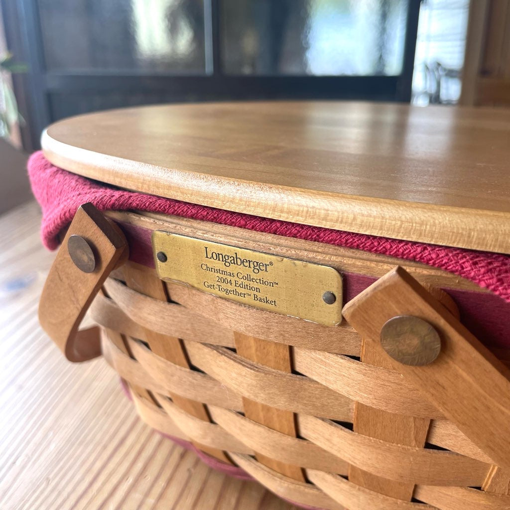 ロンガバーガー / Longaberger バスケット 大 蓋つきかご 中古