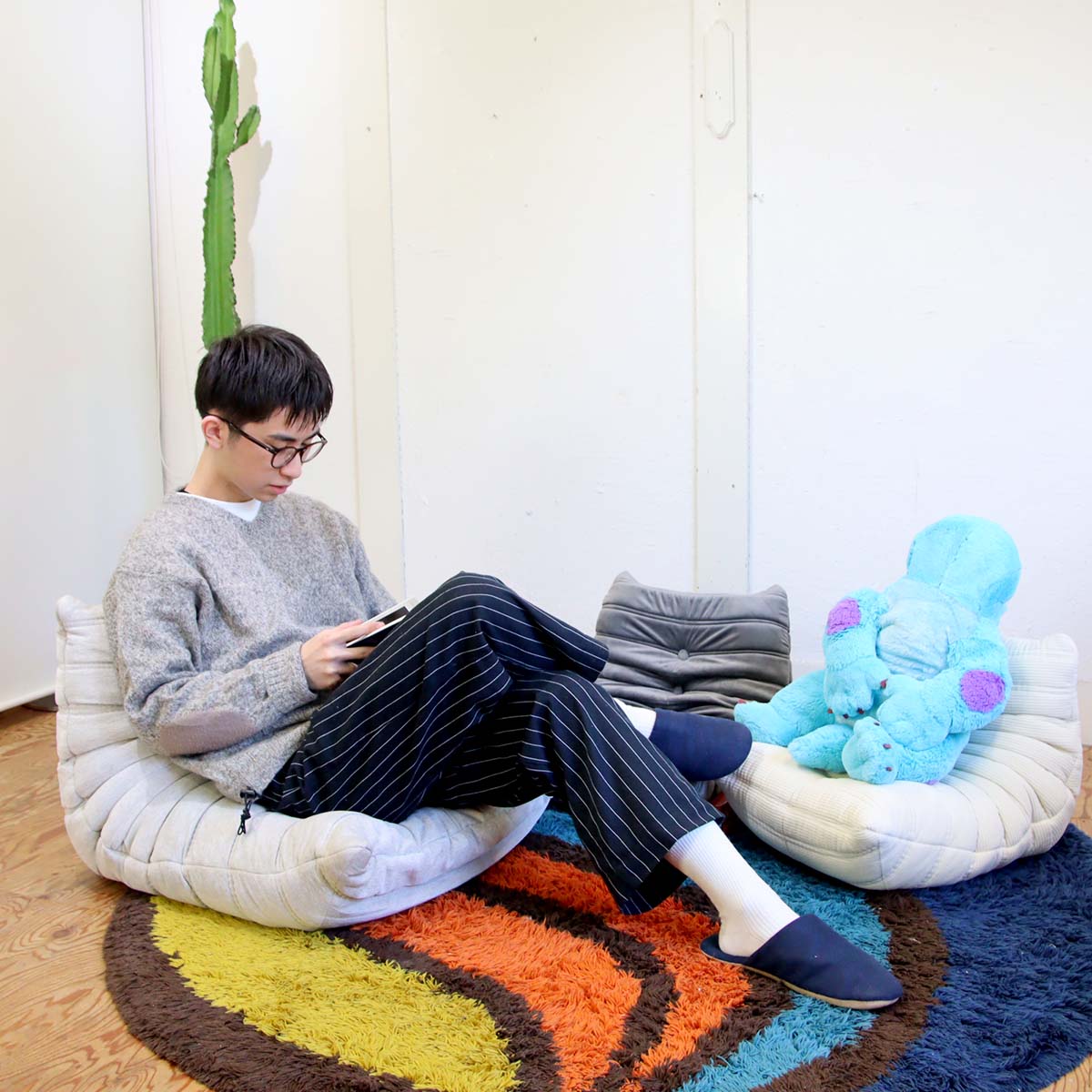 リーン・ロゼ / ligne roset ミニトーゴ グレー ローソファ 1人掛け