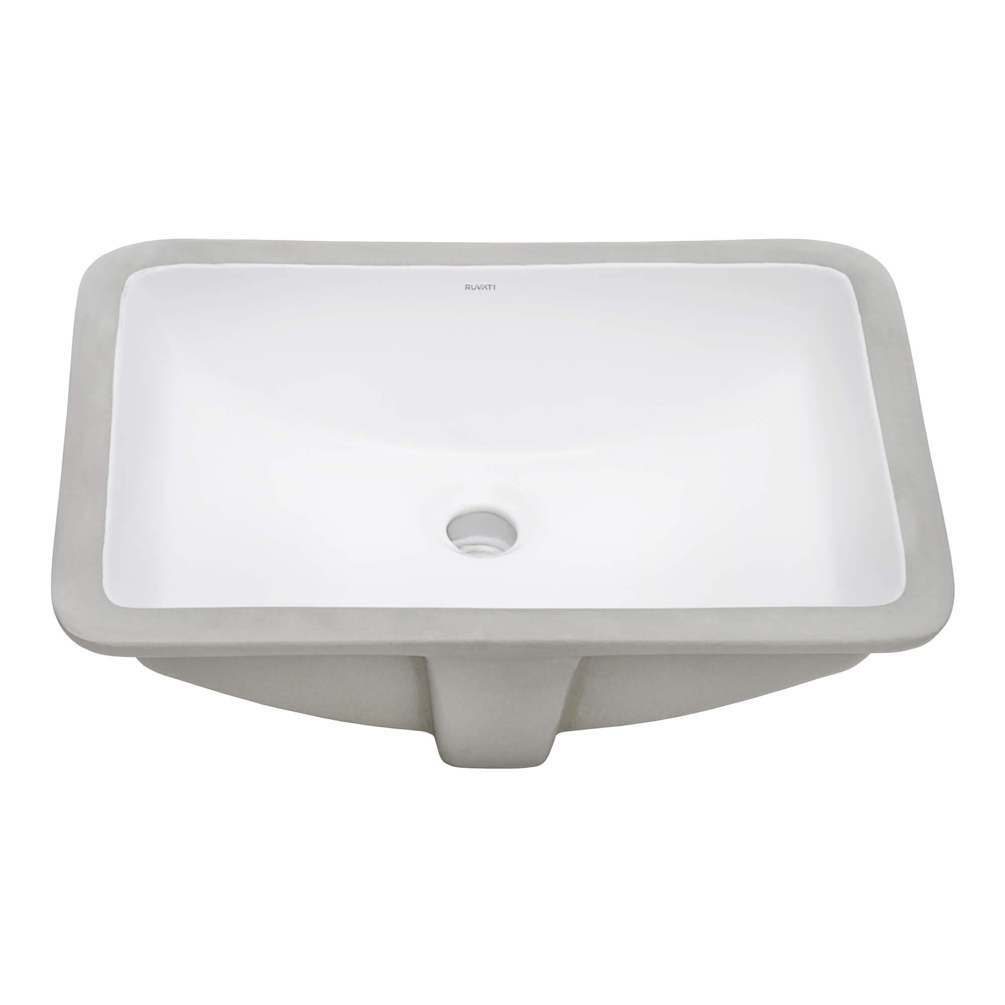 Ruvati 23 x 14 inch Undermount Bathroom Vanity Sink White