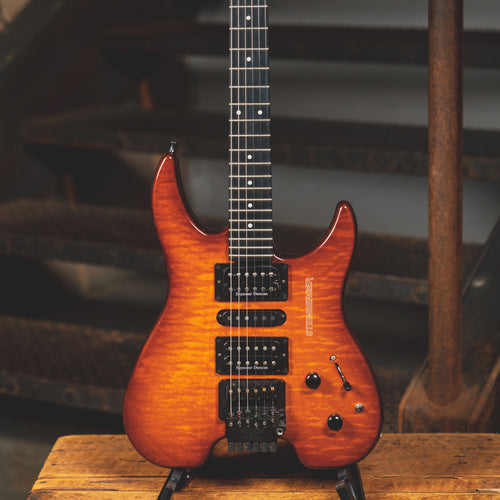 Steinberger 2002 GM7TA Electric Guitar, Red Flame With OHSC and Gig Ba