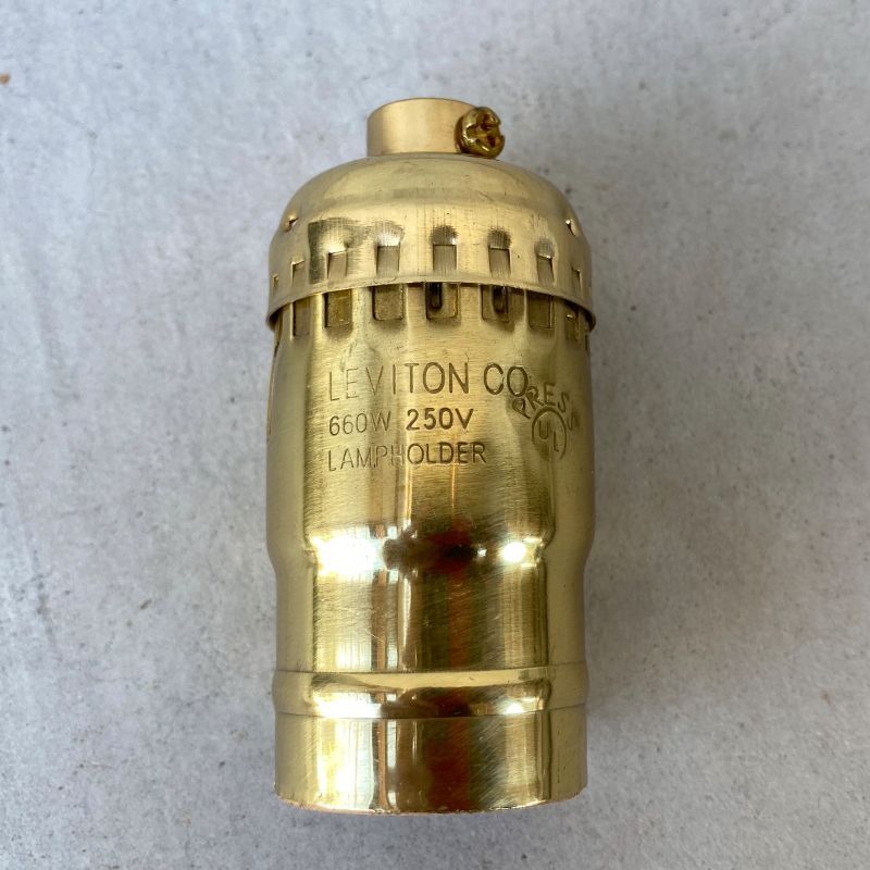 LEVITON LAMP SOCKET レビトン キーレス ソケット ランプ ブラス 真鍮