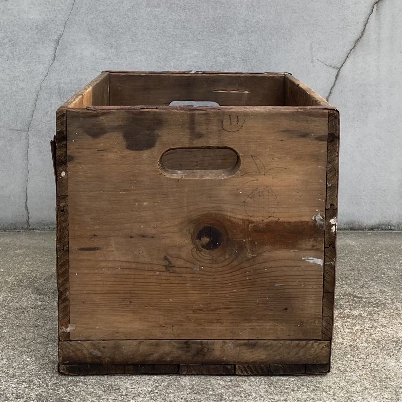 VINTAGE ANTIQUE WOOD CRATE WOODEN BOX DREWRY&SONS ヴィンテージ