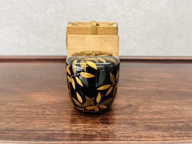 時代 金蒔絵笹文 内銀溜 棗 ｜骨董品買取 緑和堂
