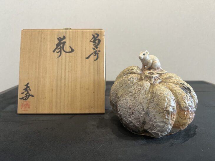 木村 玉舟 作「備前 鼠 置物」 ｜骨董品買取 緑和堂
