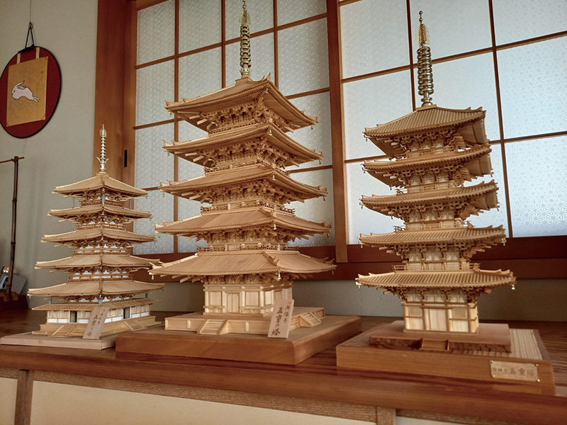 1/75興福寺五重塔 1/75醍醐寺五重塔 1/75法隆寺五重塔