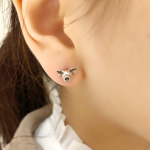 子豚の顔ピアス-ぶたピアス ブタシリーズ silver925 福岡オリジナル