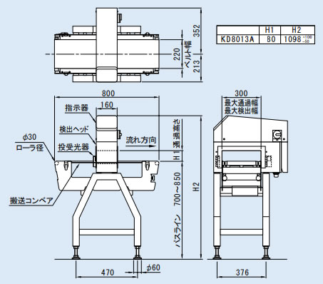 アンリツ非防水金属検出器(通過幅×通過高さW300×H80mm)KD8013Aレンタル