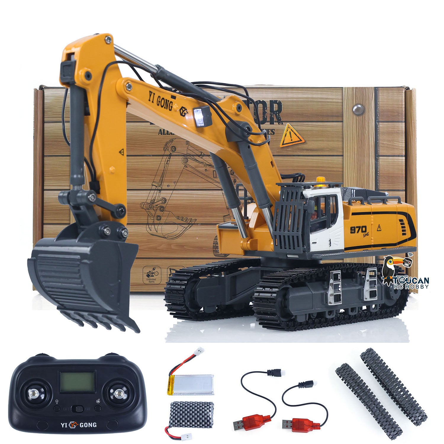 1/50 Plastic RC Electric Lifting Excavator K970 Mini Digger Toy