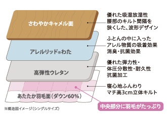羽毛ふとんシリーズ：ピュアクリーン 2Way敷きふとん | 東洋羽毛工業