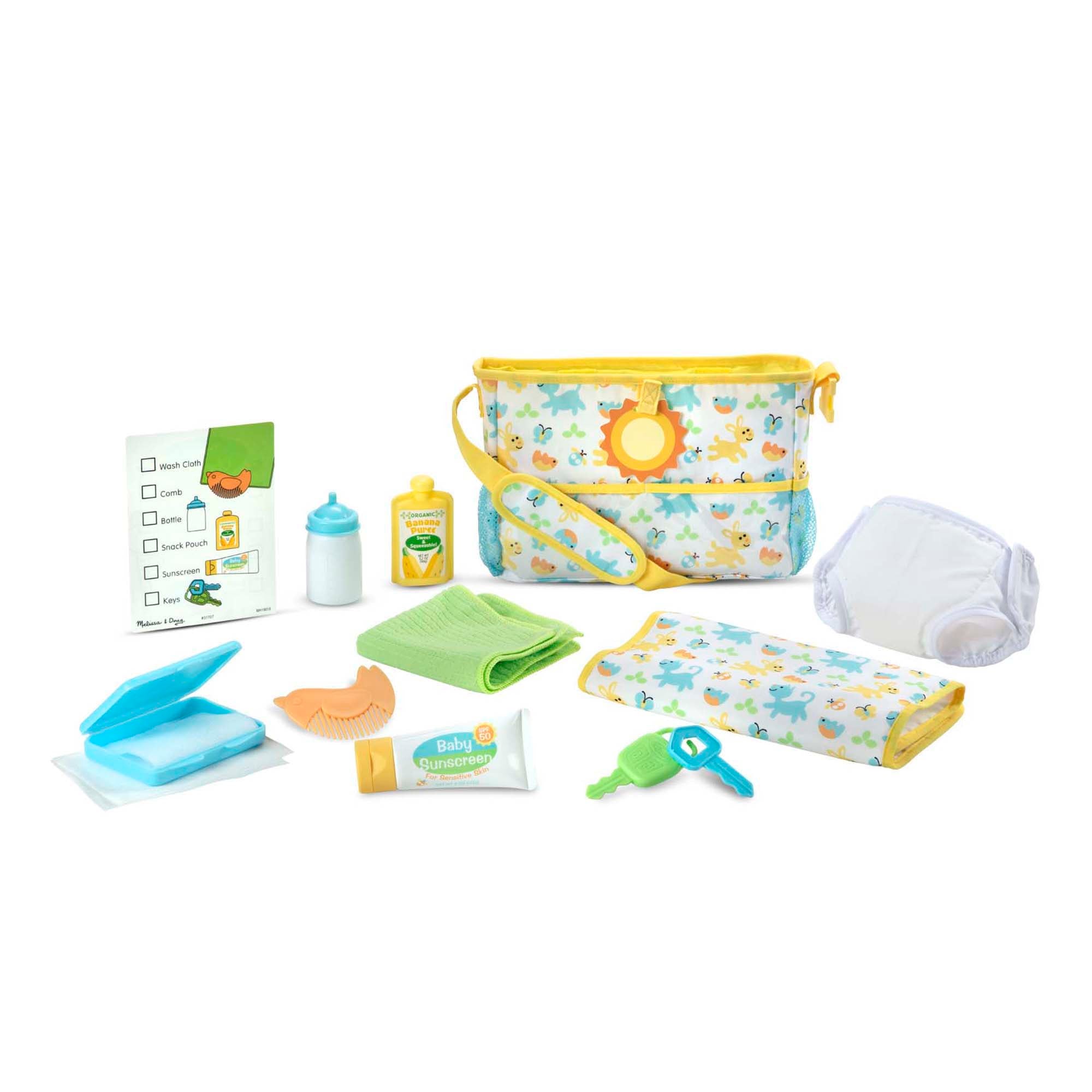 Melissa & Doug Mine to Love Diaper Bag Doll Travel Playset – Toys