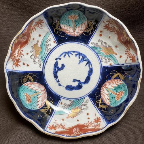 松竹梅図赤絵染付なます皿 /546│埼玉県熊谷市のの骨董品専門店「雑貨
