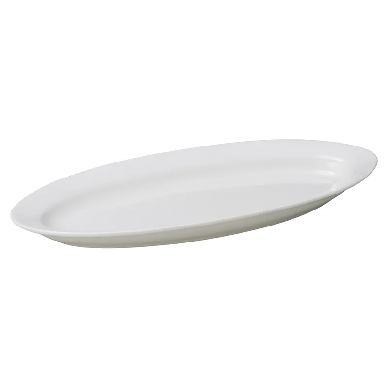 白エトナ20cm(オーバル皿・楕円プレート)|食器通販の陶磁庵