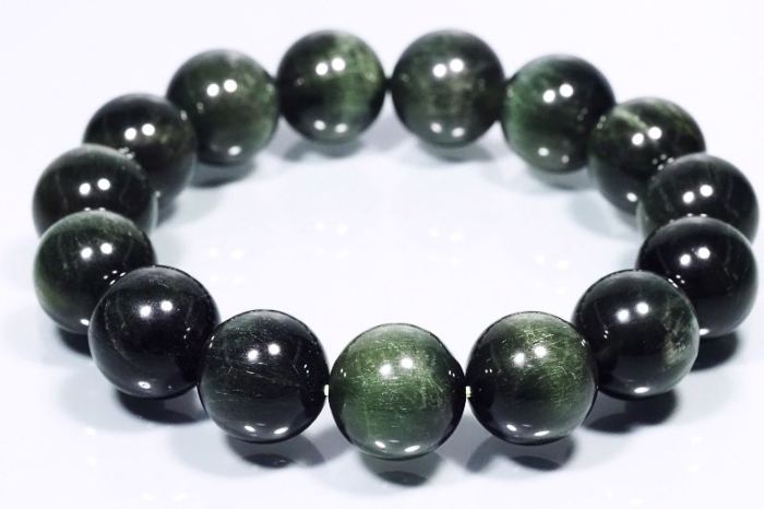 グリーンルチルクォーツブレスレット 3A 15mm 内寸18.1cm (18)
