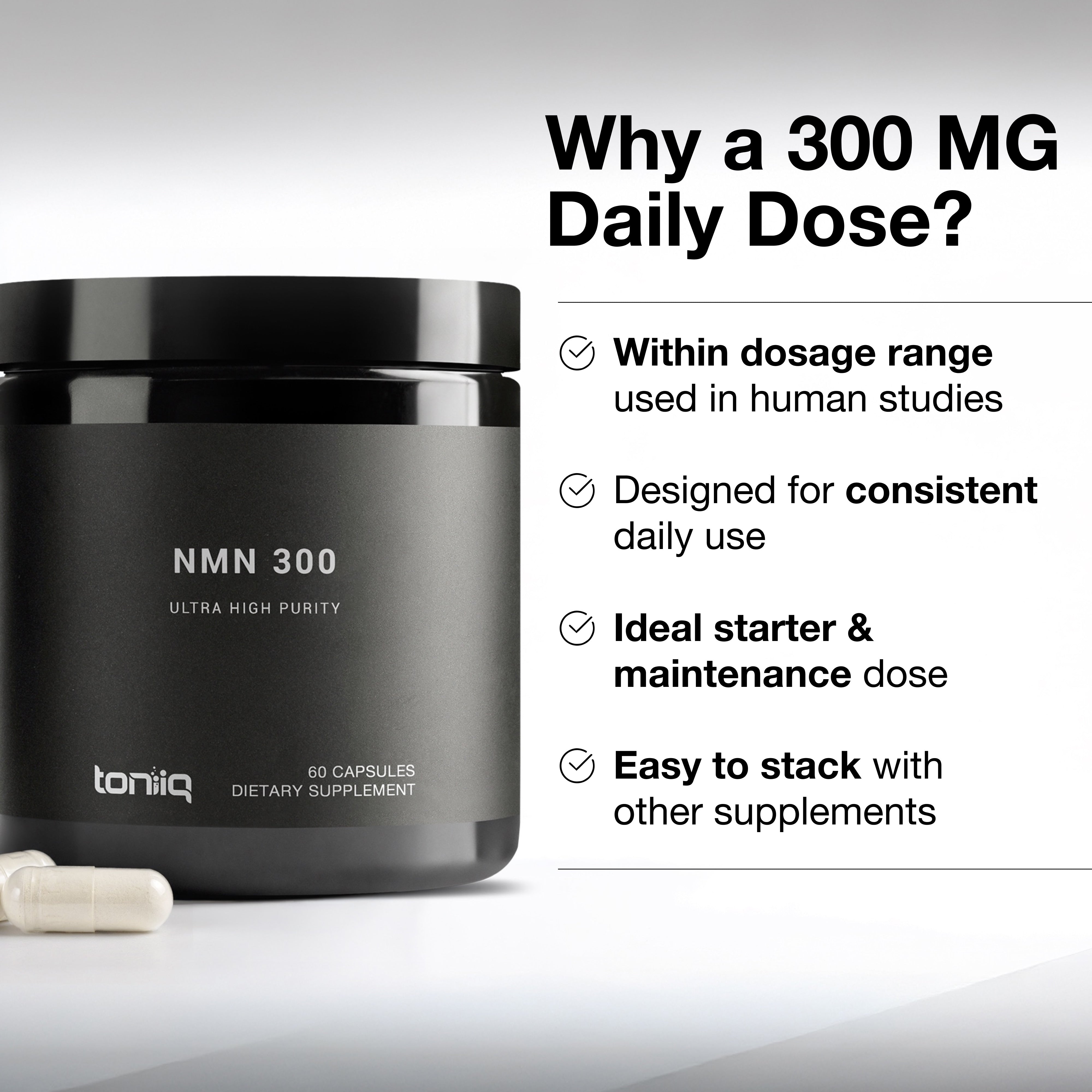 NMN 300 - 60 Capsules - Toniiq – Toniiq - Elevated Nutrients