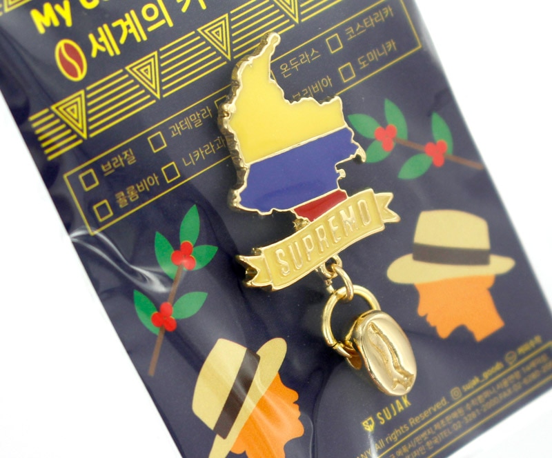 SUJAK バリスタ ピンバッジ コロンビアスプレモ 22×46mm SJ_CC_102