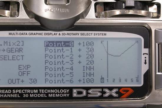 JR DSX9と6ch受信機でジャイロ感度の切替をフライトモードで使う方法
