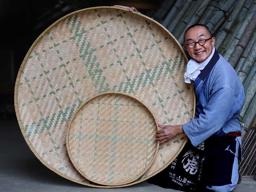 超特大！超レアな4尺！直径120センチの二重竹ざる（ふたえばら
