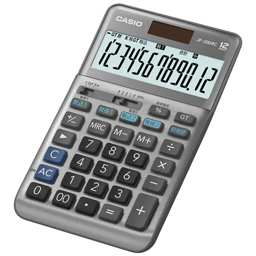 たのめーる】カシオ 軽減税率電卓 12桁 ジャストタイプ JF-200RC-N 1台