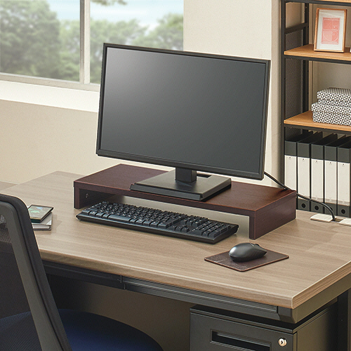 たのめーる】YAMAZEN 木製デスク上スタンド 幅600×奥行250×高さ80mm