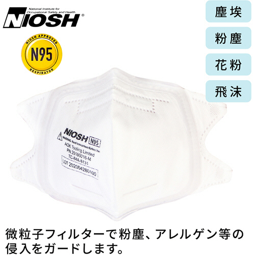 たのめーる】原田産業 SOFTSEAL Vフォールド N95マスク L 1箱(10枚)の通販