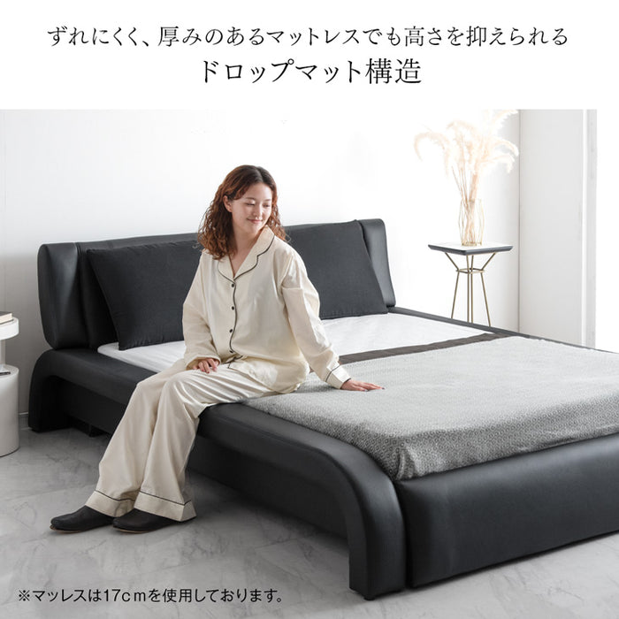 クイーン] レザー調 ベッド フレームのみ 脚付き【超大型商品