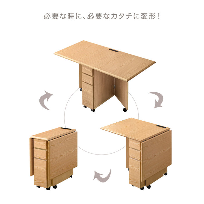 幅135㎝ ダイニングテーブル 2口コンセント&USBポート付き 天然木 完成