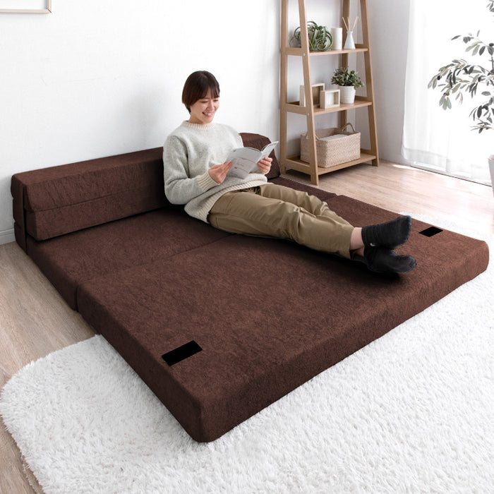 ダブル] マットレスになる高反発ソファ 幅140cm 厚み10cm ソファベッド