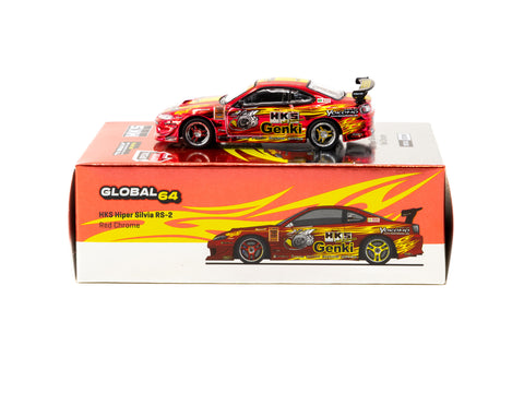 Tarmac Works 1/64 HKS Hiper Silvia RS-2 Chrome Red - Tokyo Auto Salon