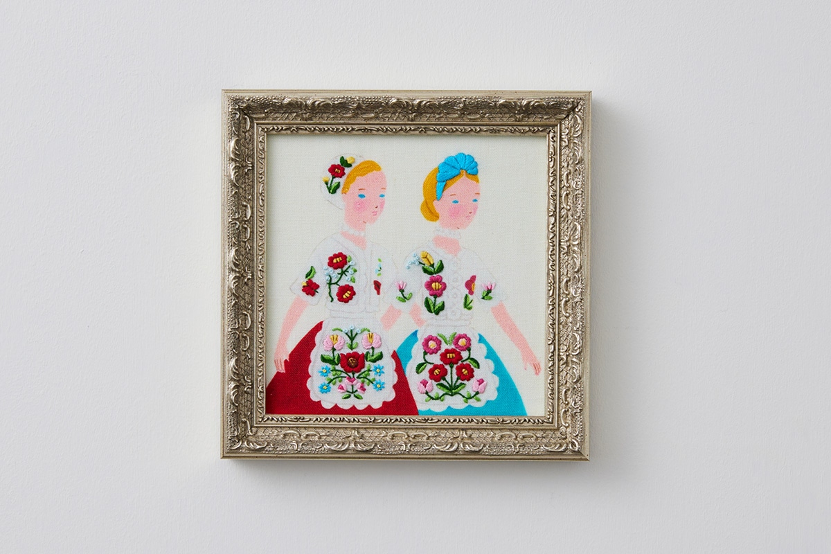柏木リエさん×bitteさん 民族衣装の刺繍フレーム「ハンガリー