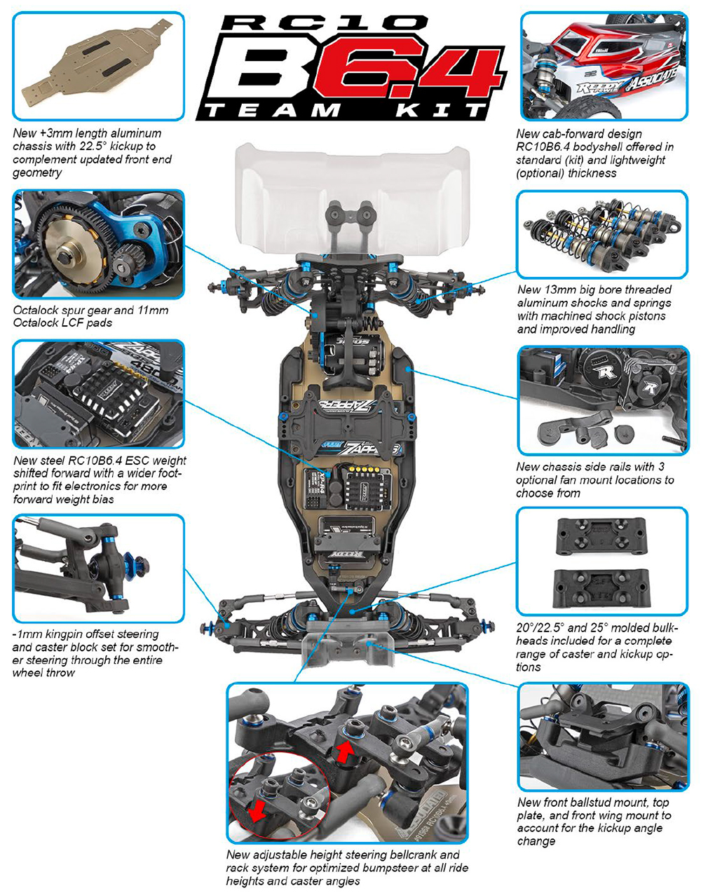 AS90034 RC10B6.4 Team Kit （人工芝＆カーペット路面向） [AS90034