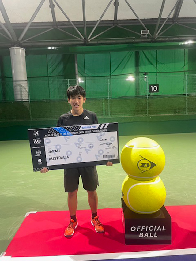 富澤直人君が「DUNLOP ROAD TO THE AUSTRALIAN OPEN JUNIOR